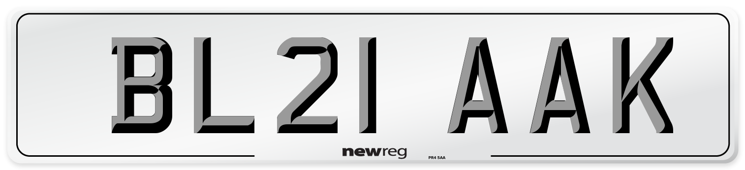 BL21 AAK Number Plate from New Reg